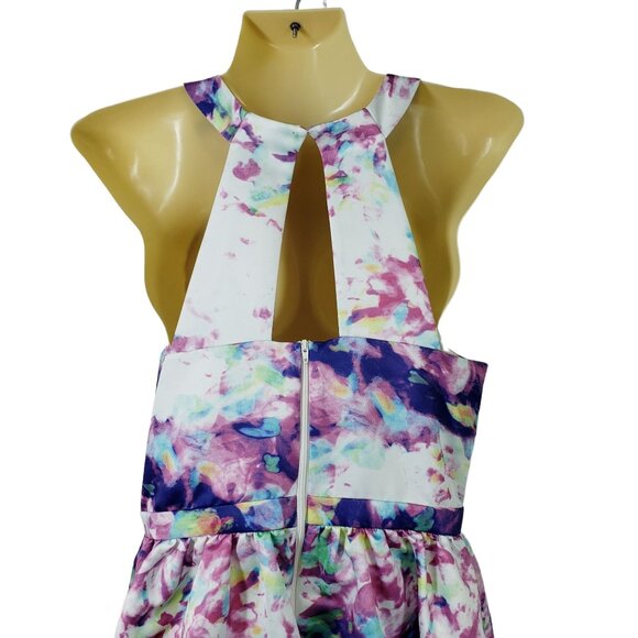 Parker Watercolor Floral Halter Open Back Dress Size 6‎ - Picture 4 of 9